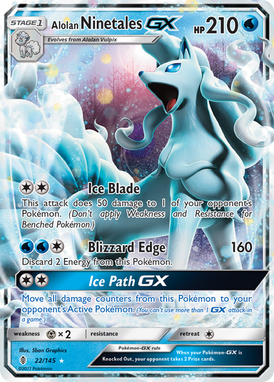 Alolan Ninetales-GX (GX) (22/180) [Sun & Moon: Guardians Rising]