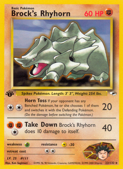 Brock's Rhyhorn (22/132) [Gym: Gym Heroes]