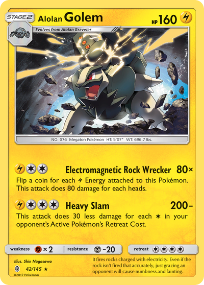 Alolan Golem (42/180) [Sun & Moon: Guardians Rising]